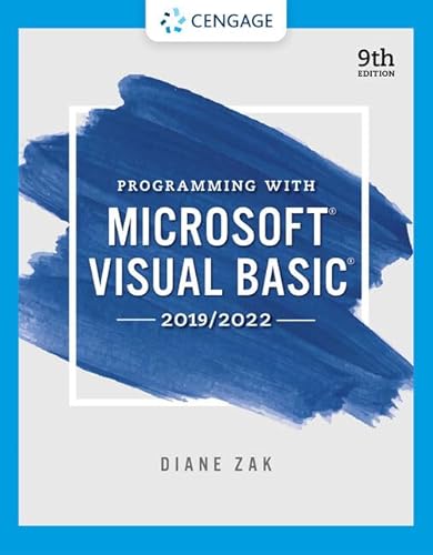 Stock image for Programming With Microsoft Visual Basic 2019/2022: for sale by TextbookRush