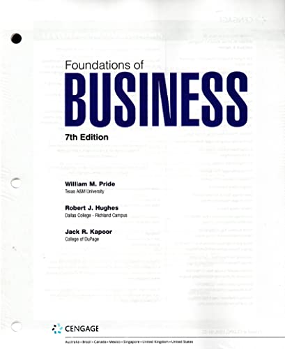 Beispielbild fr Looseleaf for Foundations of Business (7th Edition) NO ACCESS CODE zum Verkauf von BooksRun