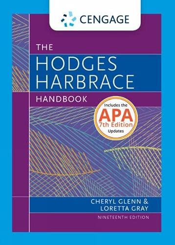 Stock image for Hodge's Harbrace Handbook (w/ APA7E Updates & MLA9E Update Card) for sale by Textbooks_Source