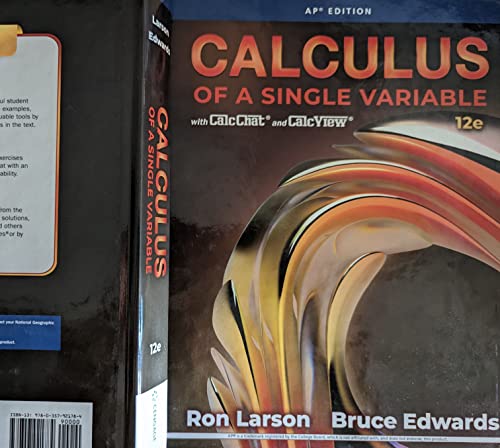 Imagen de archivo de Calculus Of A Single Variable, With Calcchat And Calcview, 12th Edition, Ap Edition, Student Textboo ; 9780357921784 ; 035792178X a la venta por APlus Textbooks