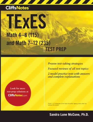 9780358129981: Cliffsnotes TExES Math 4-8 (115) and Math 7-12 (235)