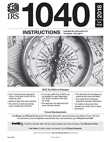 Imagen de archivo de IRS Form 1040 Instructions - Tax year 2018 (Form 1040 included) a la venta por Lucky's Textbooks