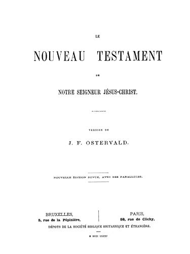 Stock image for NOUVEAU TESTAMENT - Rvision de Bonnet et Baup dite en 1885 for sale by Revaluation Books