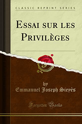 9780366928552: Essai sur les Privilges (Classic Reprint)