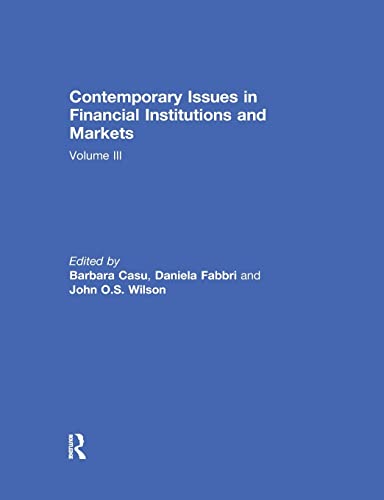 Beispielbild fr Contemporary Issues in Financial Institutions and Markets: Volume III zum Verkauf von Blackwell's