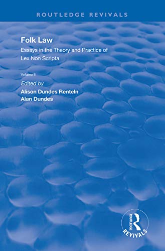 Beispielbild fr Folk Law: Essays in the Theory and Practice of Lex Non Scripta: Volume II zum Verkauf von Blackwell's