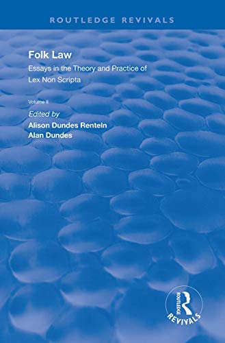 Stock image for Folk Law: Essays in the Theory and Practice of Lex Non Scripta: Volume II (Routledge Revivals) for sale by GF Books, Inc.