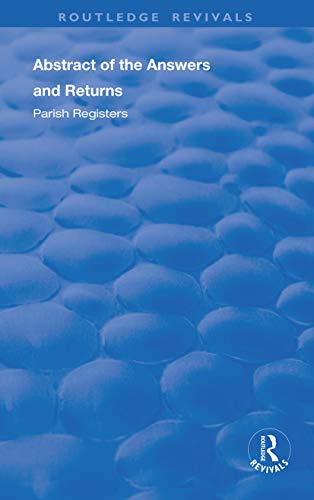 Beispielbild fr Census Reports: 1801: Abstract of the Answers and Returns, Parish Registers (Routledge Revivals) zum Verkauf von Books From California