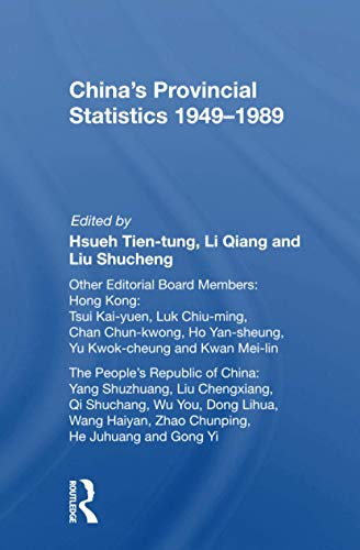 Stock image for China's Provincial Statistics, 1949-1989 for sale by Blackwell's