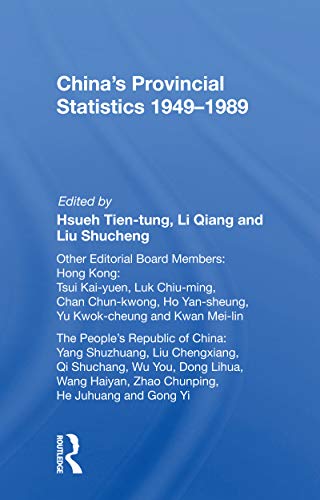 Stock image for China's Provincial Statistics, 1949-1989 for sale by Blackwell's