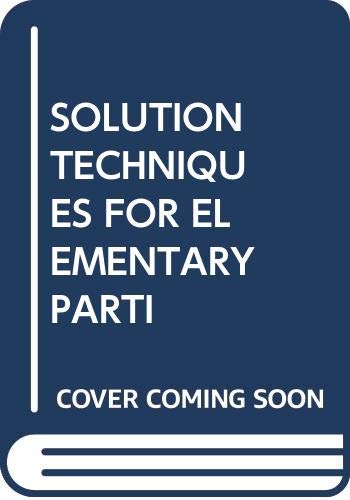Stock image for Solution Techniques For Elementary Partial Differential Equations 3Rd Edition for sale by SMASS Sellers