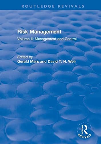 Imagen de archivo de Risk Management. Volume II Management and Control a la venta por Blackwell's