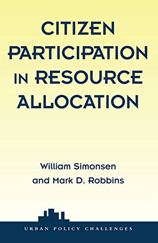 Beispielbild fr Citizen Participation In Resource Allocation zum Verkauf von Buchpark