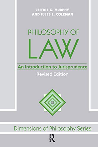 9780367320041: Philosophy Of Law: An Introduction To Jurisprudence