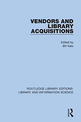 Beispielbild fr Vendors and Library Acquisitions zum Verkauf von Blackwell's