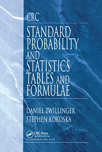 Imagen de archivo de CRC Standard Probability and Statistics Tables and Formulae a la venta por Blackwell's