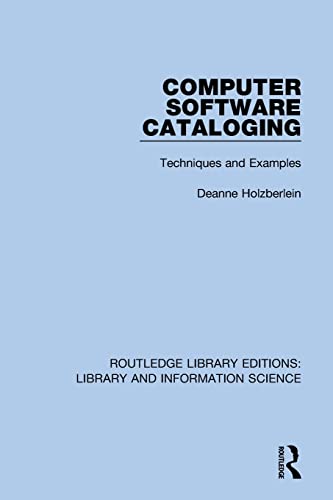 Imagen de archivo de Computer Software Cataloging: Techniques and Examples a la venta por Blackwell's