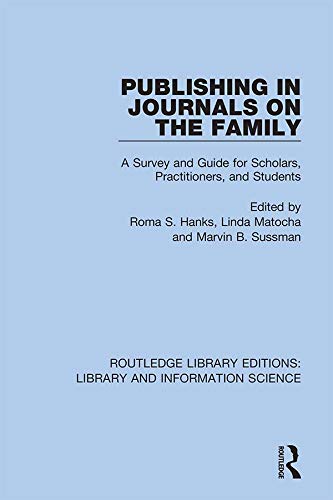 Beispielbild fr Publishing in Journals on the Family zum Verkauf von Blackwell's