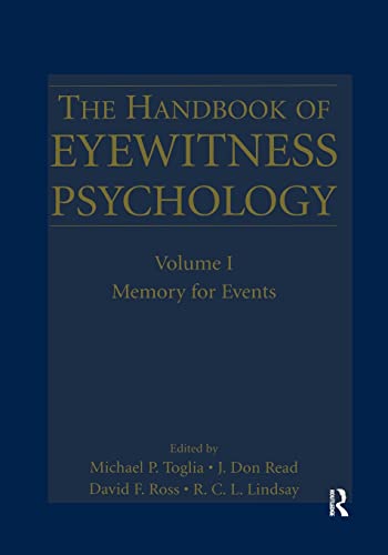 Stock image for The Handbook of Eyewitness Psychology: Volume I: Memory for Events for sale by Blackwell's