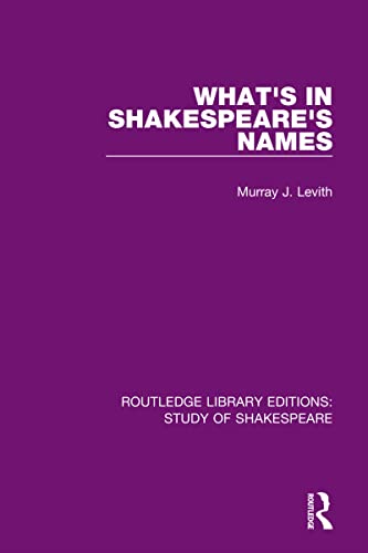 Stock image for What's in Shakespeare's Names for sale by GreatBookPrices