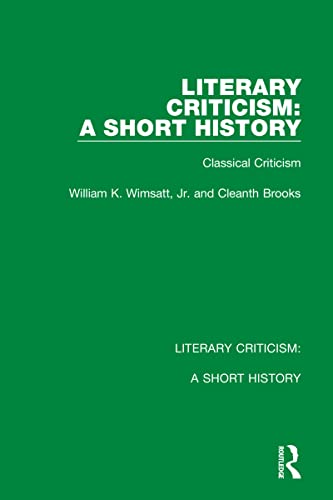 Beispielbild fr Literary Criticism: A Short History: Classical Criticism zum Verkauf von Blackwell's