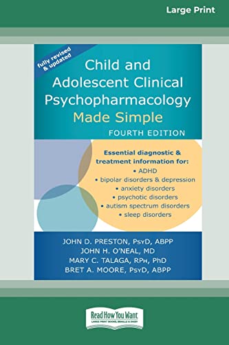 Beispielbild fr Child and Adolescent Clinical Psychopharmacology Made Simple [16pt Large Print Edition] zum Verkauf von California Books