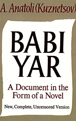 Stock image for Babi Yar; a document in the form of a novel for sale by Hammer Mountain Book Halls, ABAA