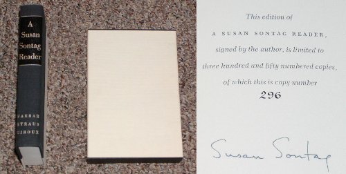 Beispielbild fr A SUSAN SONTAG READER: THE LIMITED EDITION - Rare Pristine/Shrinkwrapped Copy of The Limited Slipcased Edition - Numbered And Signed by Susan Sontag zum Verkauf von ModernRare
