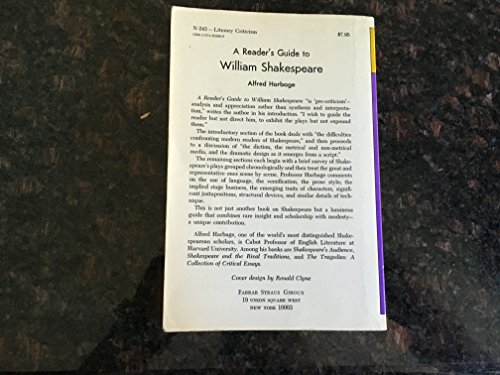 Stock image for William Shakespeare: A Reader's Guide for sale by Wonder Book