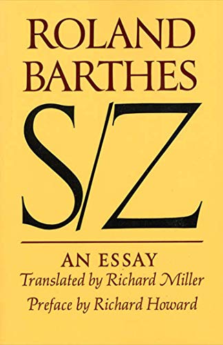 Imagen de archivo de S/Z : An Essay a la venta por Better World Books