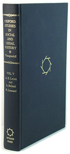 Beispielbild fr The Black Death and Rural Northamptonshire Under the Commonwealth (Oxford Studies in Social and Legal History, Vol. 5) zum Verkauf von Zubal-Books, Since 1961