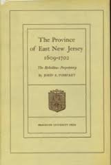 Beispielbild fr The Province of East New Jersey, 1609-1702: The rebellious proprietary zum Verkauf von Michael Knight, Bookseller