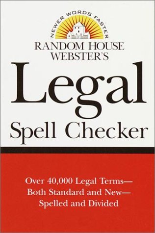 Stock image for Random House Webster's Legal Spell Checker for sale by RON-NAT BOOKS