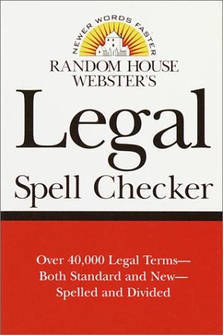 9780375401558: Random House Webster's Legal Spell Checker