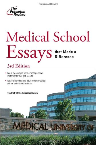 Beispielbild fr Medical School Essays that Made a Difference, 3rd Edition (Graduate School Admissions Guides) zum Verkauf von Wonder Book