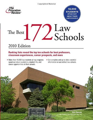 The Best 172 Law Schools (Graduate School Admissions Guides) (9780375429583) by Princeton Review