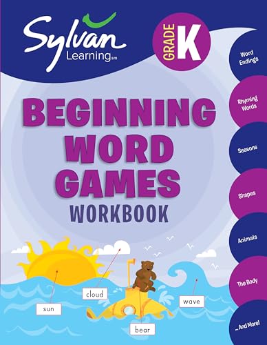 Imagen de archivo de Kindergarten Beginning Word Games Workbook: Word Endings, Rhyming Words, Seasons, Shapes, Animals, The Body and More; Activities, Exercises, and Tips . Get Ahead (Sylvan Language Arts Workbooks) a la venta por SecondSale