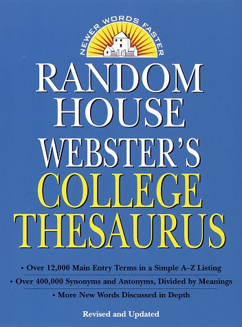 Imagen de archivo de Random House Webster's College Thesaurus a la venta por Better World Books