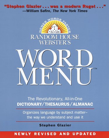 Beispielbild fr Random House Webster's Word Menu zum Verkauf von Better World Books