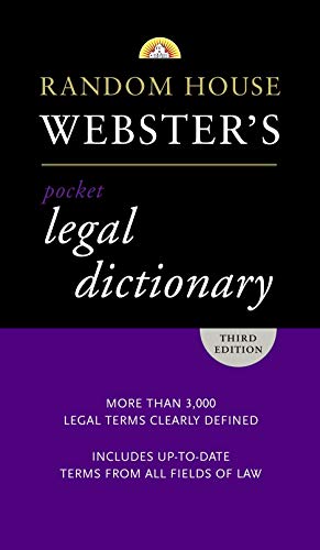 Stock image for Random House Webster's Pocket Legal Dictionary, Third Edition for sale by SecondSale