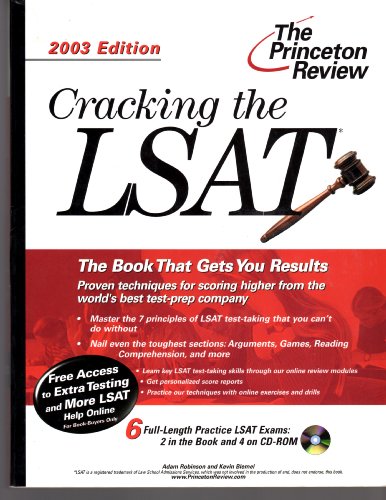 Imagen de archivo de Cracking the LSAT with Sample Tests on CD-ROM, 2003 Edition [With CD-ROM] a la venta por ThriftBooks-Atlanta
