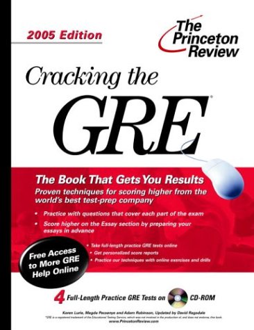 Beispielbild fr Cracking the GRE with Sample Tests on CD-ROM, 2005 Edition (Graduate Test Prep) zum Verkauf von BookHolders