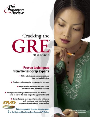 9780375766169: The Princeton Review Cracking the Gre 2008 (CRACKING THE GRE WITH SAMPLE TESTS ON CD-ROM)