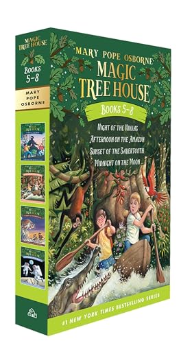 Beispielbild fr Magic Tree House Boxed Set, Books 5-8: Night of the Ninjas, Afternoon on the Amazon, Sunset of the Sabertooth, and Midnight on the Moon zum Verkauf von Goodwill Books