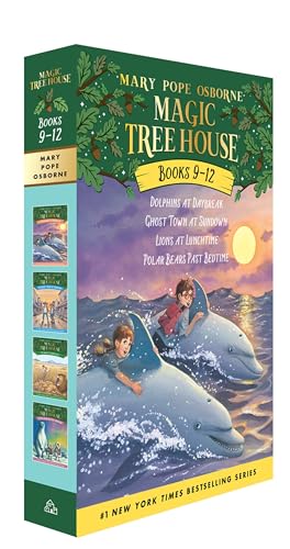 Imagen de archivo de Magic Tree House Boxed Set, Books 9-12: Dolphins at Daybreak, Ghost Town at Sundown, Lions at Lunchtime, and Polar Bears Past Bedtime a la venta por Seattle Goodwill
