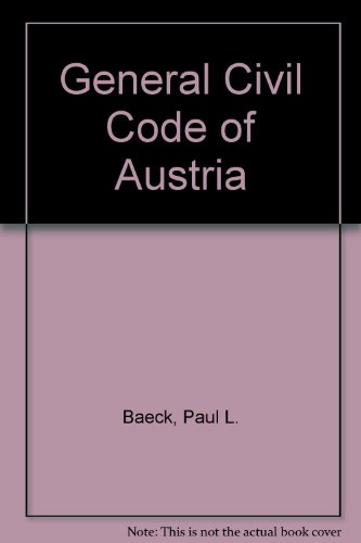 Imagen de archivo de General Civil Code of Austria a la venta por Ammareal