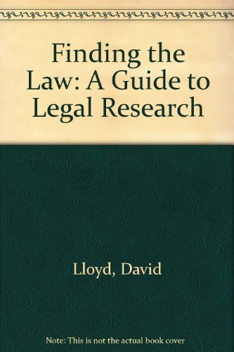 Stock image for Legal Almanac Series No. 74, Finding the Law - A Guide to Legal Research for sale by Neil Shillington: Bookdealer/Booksearch