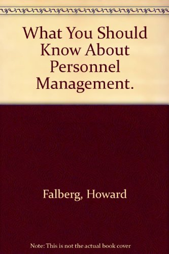 Stock image for What You Should Know about Personnel Management for sale by Better World Books