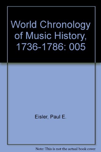 Beispielbild fr World Chronology of Music History, 1736-1786 zum Verkauf von Better World Books