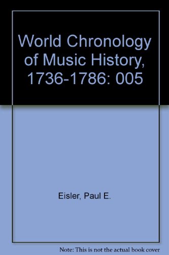 Stock image for World Chronology of Music History, 1736-1786 for sale by Better World Books